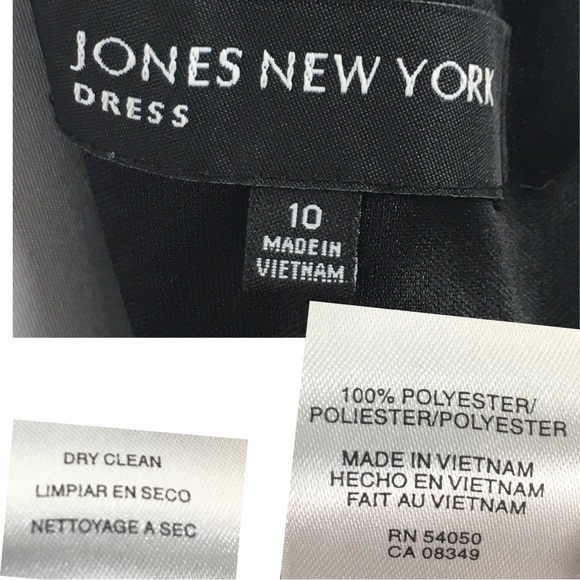 Jones New York Animal Print Ruffle Pleat Sleeveless Sheath Midi Dress size 10 - Picture 12 of 12